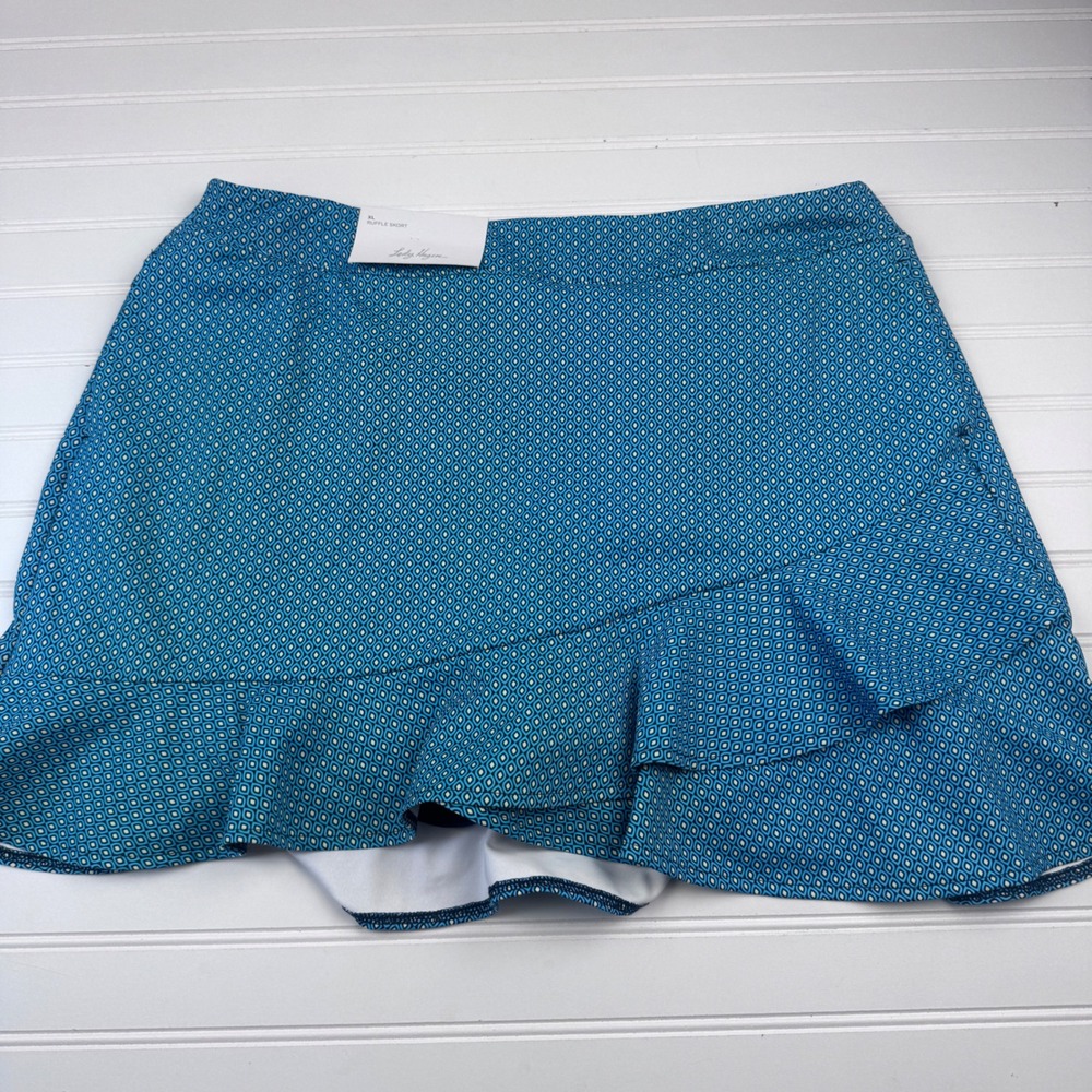 NEW Lady Hagen Women's XL Ruffle Skort Blue Golf